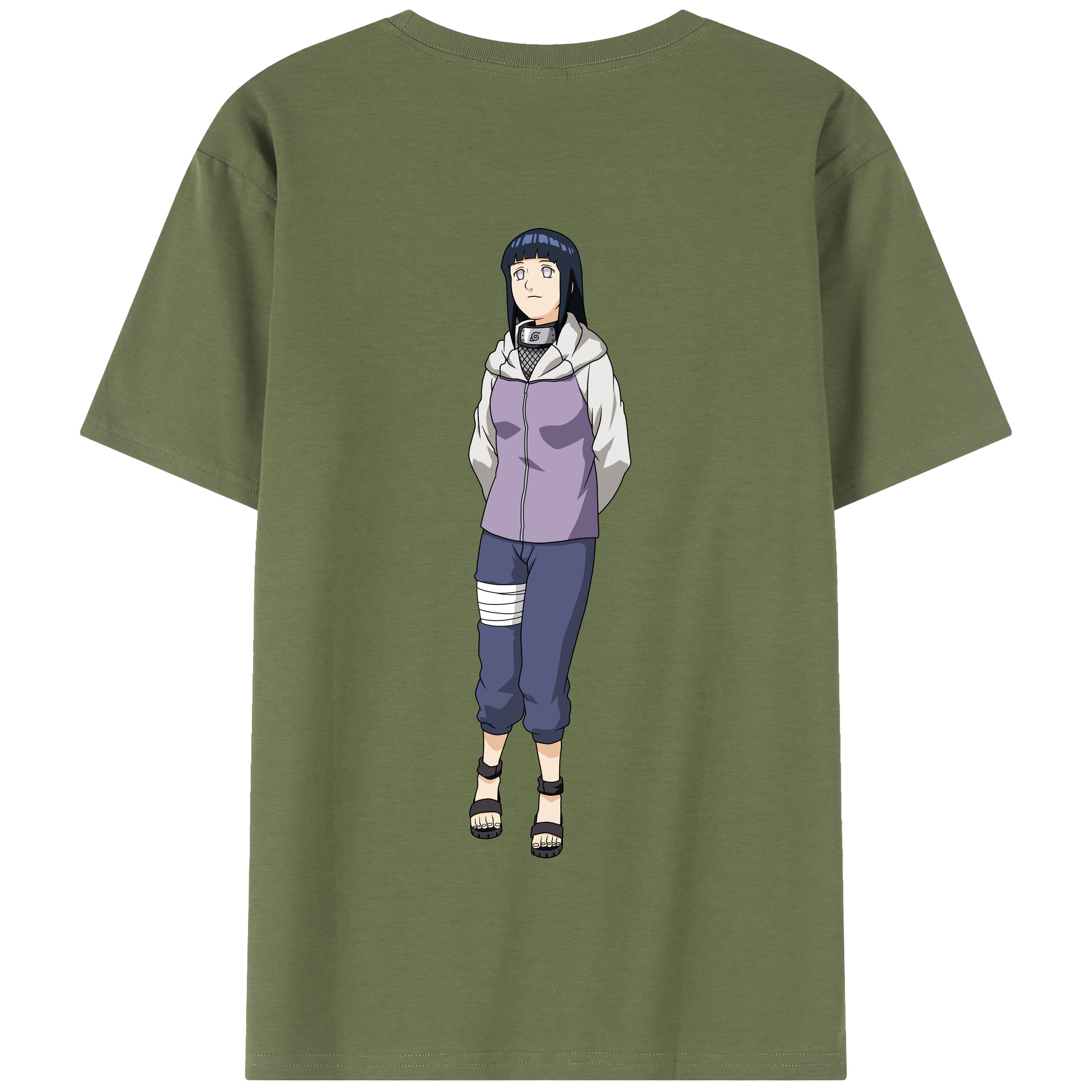 （画像用） NARUTO -ナルト- 日向ヒナタ Hyūga Hinata 綿100％半袖Tシャツ（背面プリント）